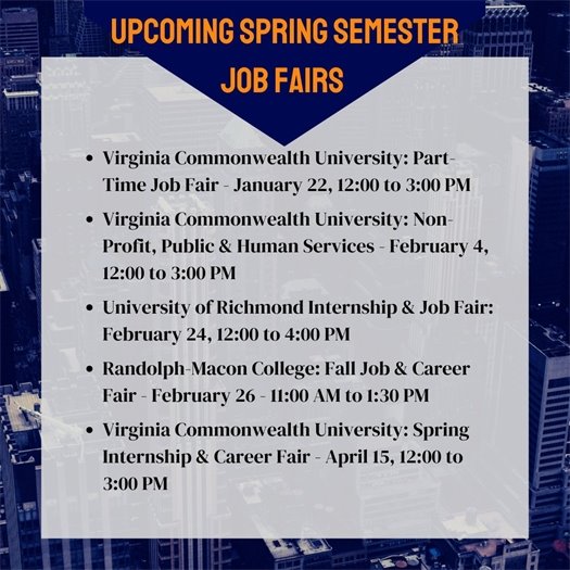 Spring Semester Career Fairs